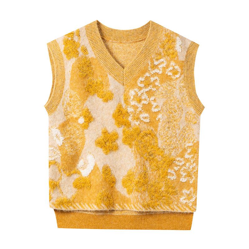 Soft Waxy Skin-friendly Alpaca Wool Blended Neck Knitted Sweater Women's Autumn New Sweater, Thin Stacked Vest