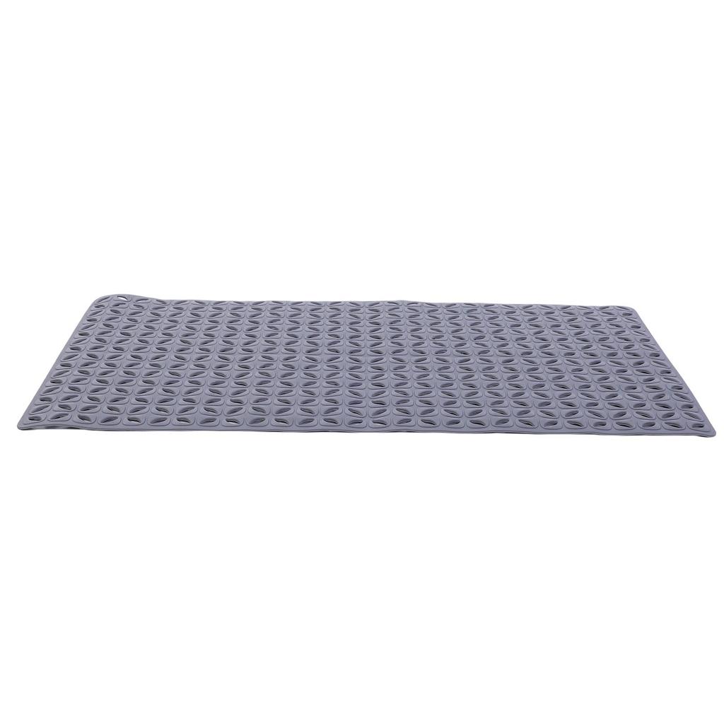 15.7x27.6in Non Slip Bath Mat TPE Soft On Feet Bathroom Shower Mat with Suction Cups Drainage Holes Gray