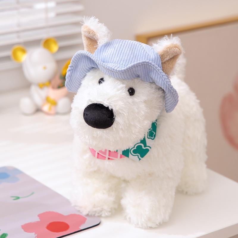 

Милая пара плюшевых щенков вест-хайленд-терьера - подарок на Циси для лучшего друга/партнера, праздничный подарок в виде мягкой игрушки. West Highland Terrier Plush Series