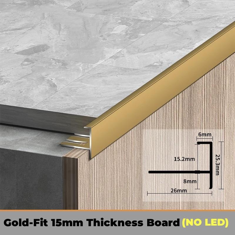 F-shaped Edge Banding LED Aluminum Profile Bendable Stair Protector Channel Bathroom Wall Border Corner Sealing Bar Strip Lights