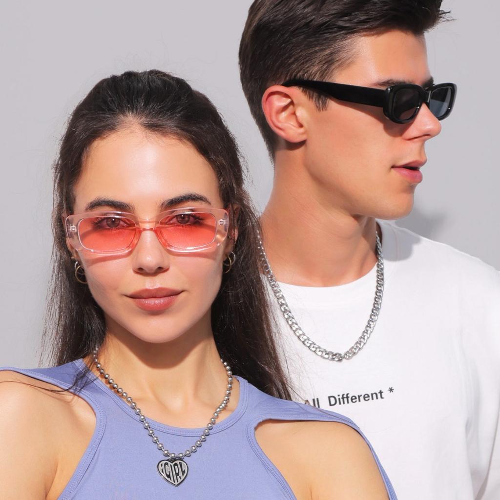 Retro Small Frame Sunglasses Men'S And Women'S Tide Rectangular Sunglasses Street Shot Sunglasses S9071