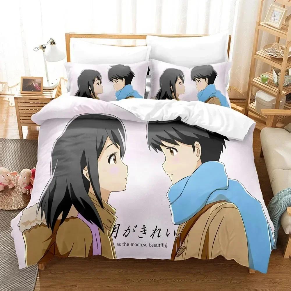 Fashion 3D The Tsuki Ga Kirei Bedding Set Printed Bed Set With Pillowcase Bed Duvet Cover Soft Queen King Size Bedclothes Home
