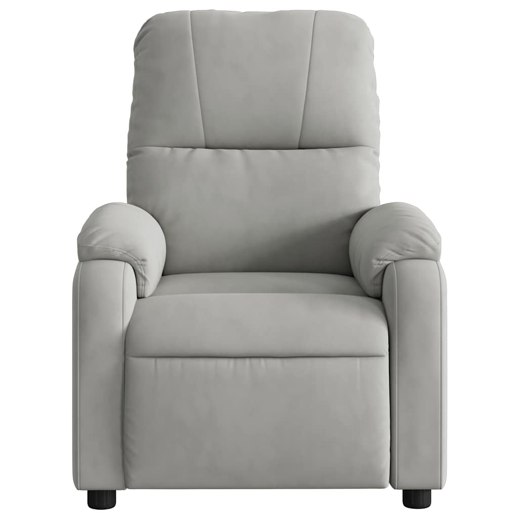 Massage Chair Light Grey Microfiber Fabric