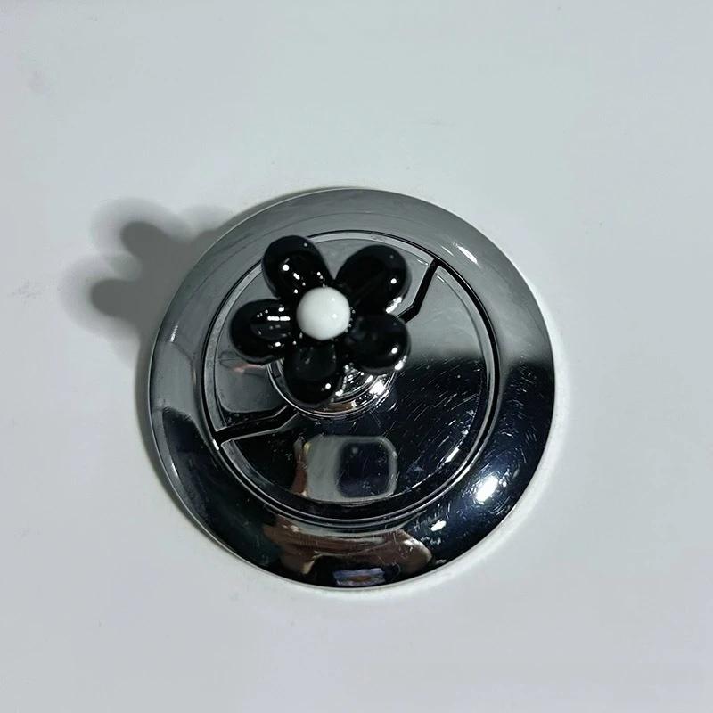 

Ручка слива унитаза, Дизайн с маленьким цветком, Универсальный съемник крышки унитаза, Кнопка переключения бачка, Аксессуар для домашнего туалета чёрный