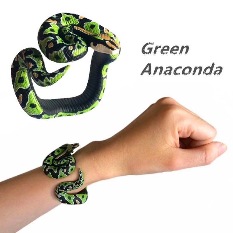 Snake Python Bracelet Simulation Animal Model Figure Plastic Fun Prank Gift for Kids Educational Children's Boys Girls Toys