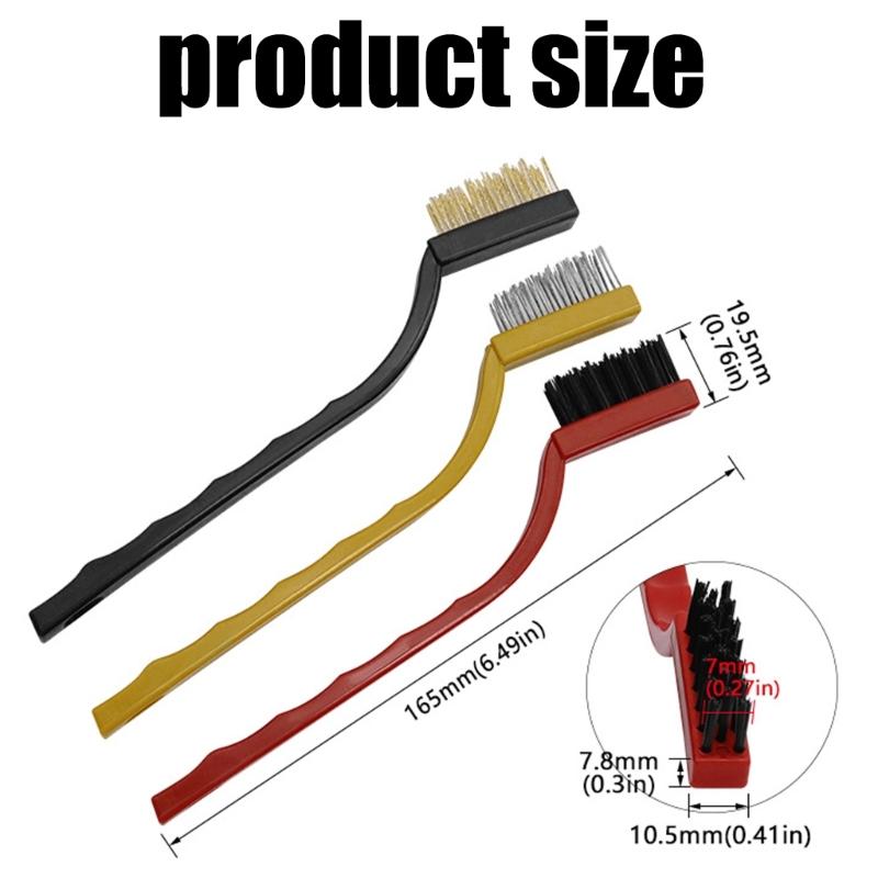 3Pieces Kitchen Stove Brush Set Metal Fiber Brush Strong Decontamination Kitchen Cleaning Brushes