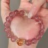 Strawberry Quartz & Yellow Crystal Gold Bracelet - Elegant Whitening Style