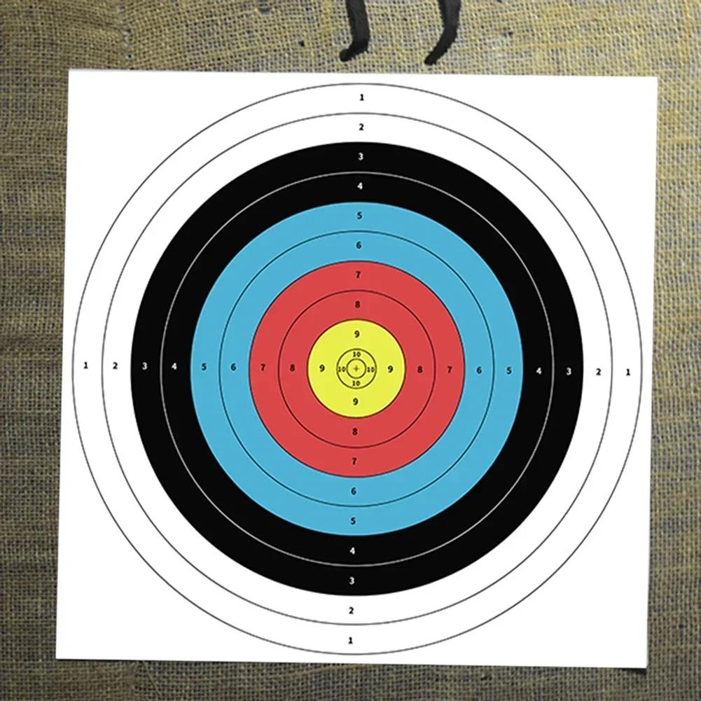 Aq 10Pcs Profession Archery Targets Paper Face Bow Arrow Gauge Shooting Target Paper Traditional Shooting Accessories