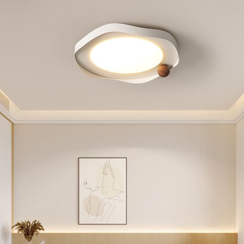 OEING 40cm Minimalist Vintage Cream Style Bedroom Ceiling Lamp