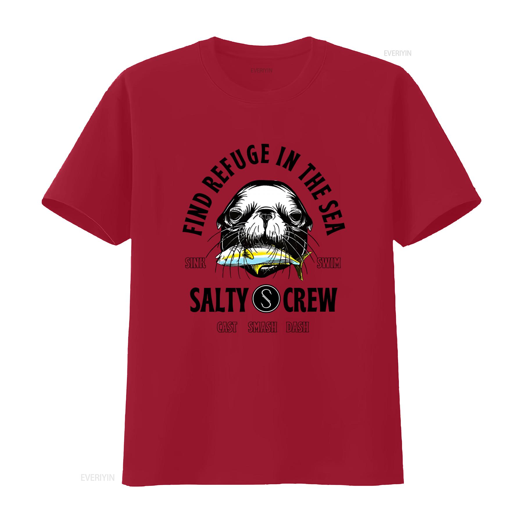 

Salty Crew Футболка Mouthful Boys Атлетичный Хизер Все Размеры Найди Убежище В Море Печать с Тюленем винтажная Стирка уличная одежда S