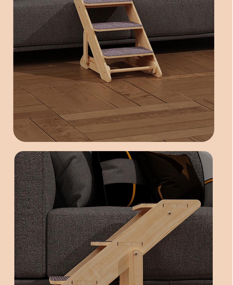 Wooden Pet Ramp Ladder for Small Dogs and Cats