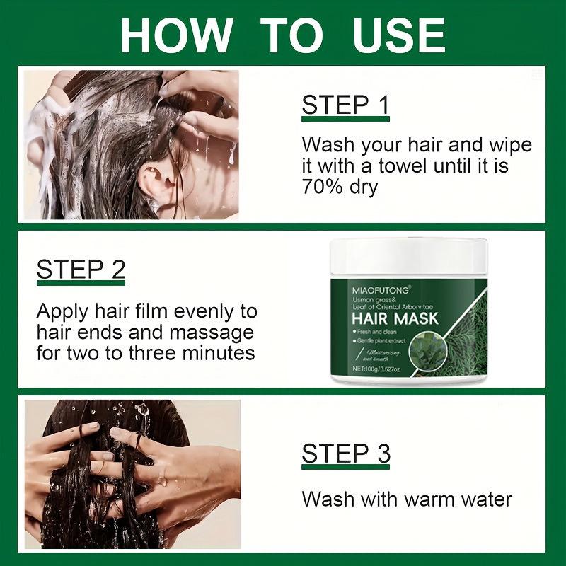 Usmaan Grass Cypress Leaf Hydrating Hair Mask - Moisturizes & Nourishes for Smooth Hair, Customizable OEM Options Available