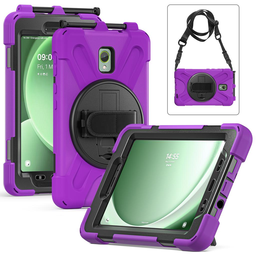 For Samsung Galaxy Tab Active 3 T570/Tab Active5 X306B Case PC+Silicone Protective Cover with Shoulder Strap