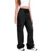 Women Cargo Sweatpants Stacked Pants Warm Fleece Drawstring Waist Casual Joggers Trousers