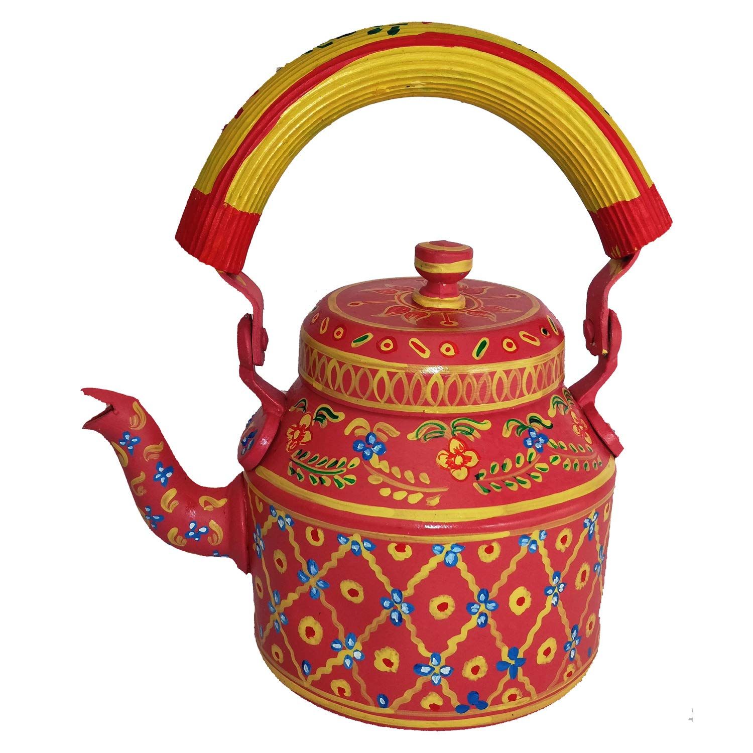 

Дизайнерский алюминиевый чайник с ручной росписью для чая/кофе, домашнего декора и подарков. Вместимость 1 8 x 5 x 8 in