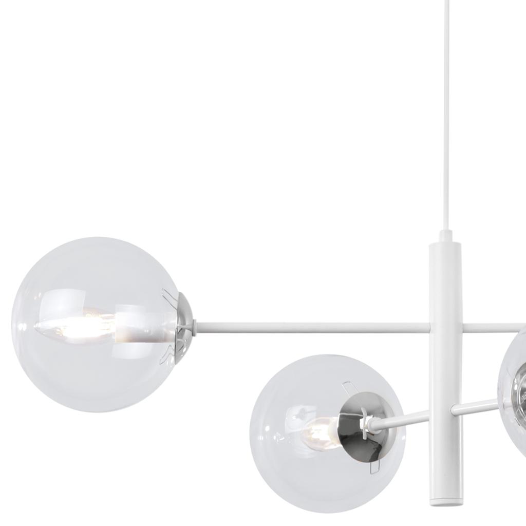 Vicenza Hanging Lamp White-Chrome 4-Flat Clear Lamp E14