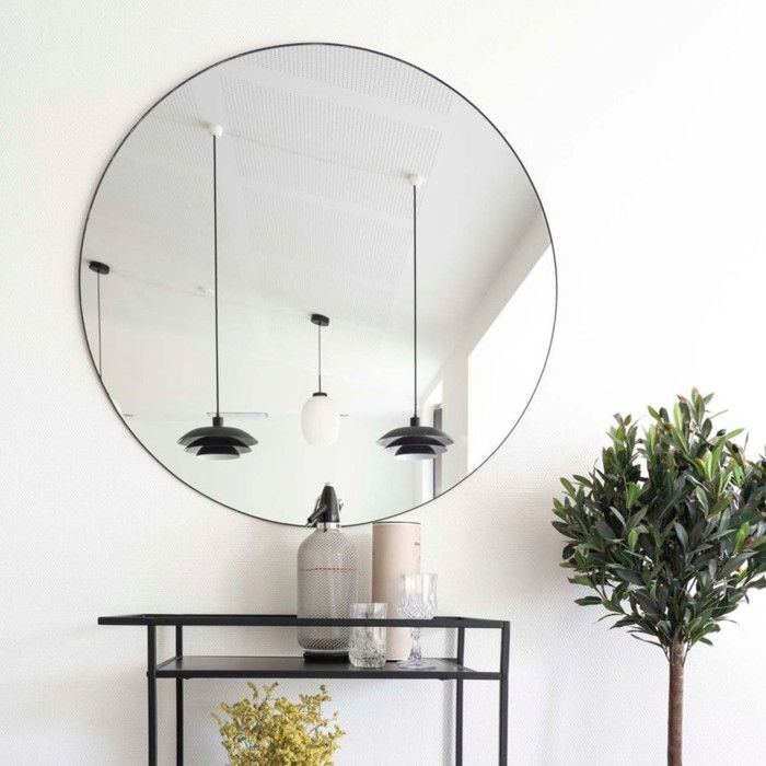 Madrid Miroir Ø80 cm, noir.