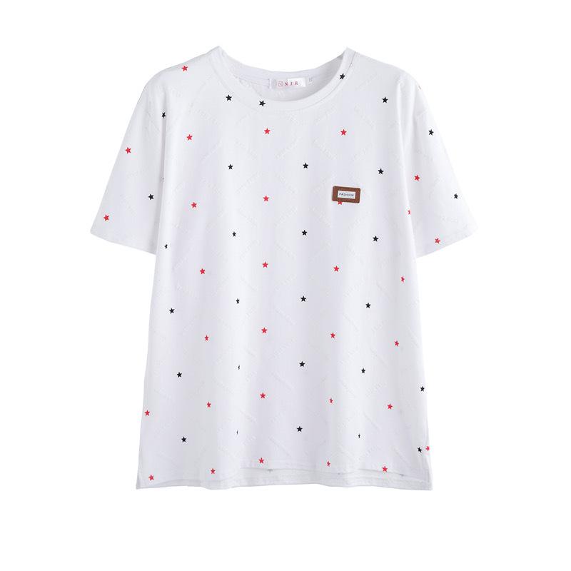 Women's Plus Size Off-Shoulder Short Sleeve White T-shirt - Loose Fit Summer Trend