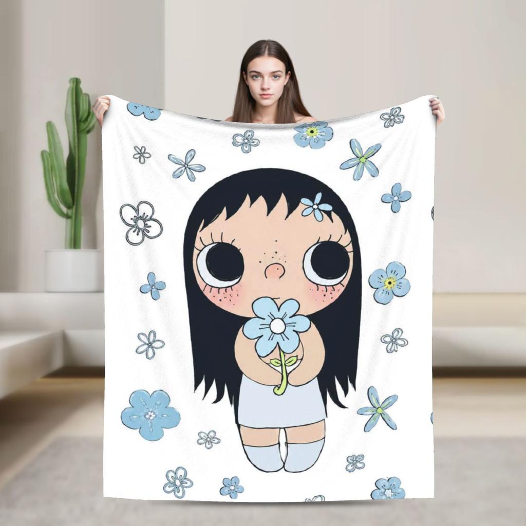YUY Flowers Flannel Throw Blanket Xiaoyu Blanket for Bedding Outdoor Super Warm Quilt,