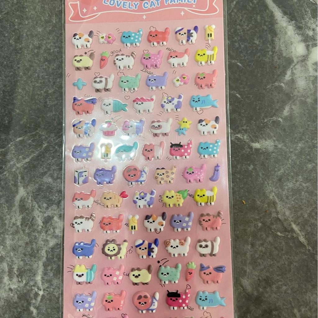 Kawaii Panda Animal 3D Bubble Cotton Stickers Lovely Cartoon Pattern Stickers Phone Shell Handmade DIY Decoration Decals
