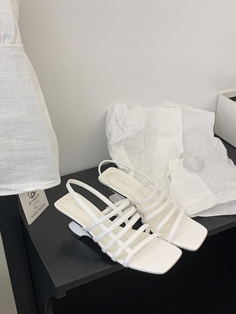 Fashion 2025 Newest Narrow Band Summer Gladiator Sandals Open-Toe Slingback Woman Sandals Mules Dance Shoes Desinger Zapatos De Mujer