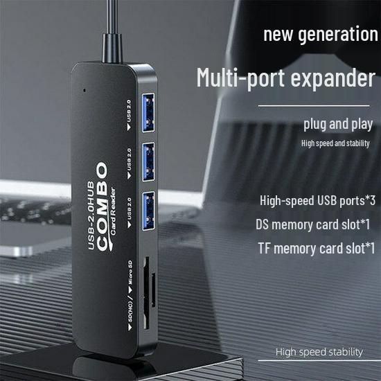 

Model 2.0 USB Hub: Five-in-One Card Reader & High-Speed SD Transmission Dock for Mobile & Computer White USB Cable 30cm