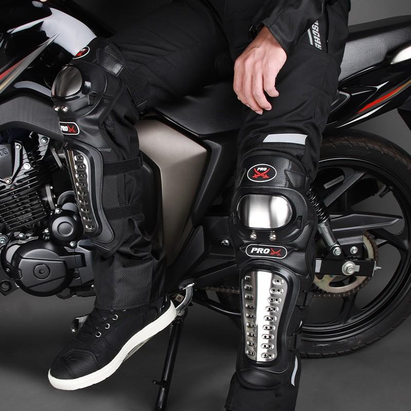 Motorcycle Riding Knee Elbow Guards Set Stainless Steel Protective Gear Adult Riders