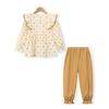 Girls' Polka Dot Ruffle Top & Harem Pants Set