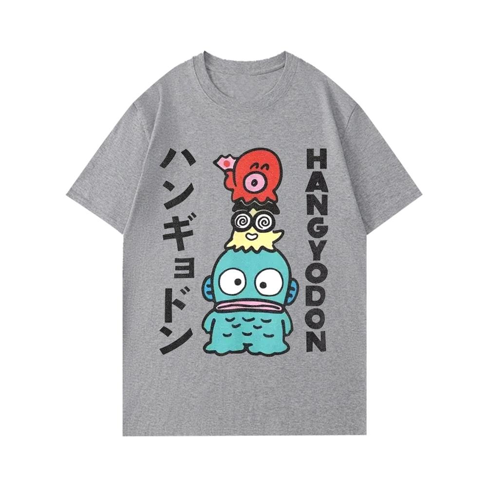 Hangyodon Japonské pro Muže Ženy Tričko Vintage Topy Košile Dámské Krátký Rukáv Léto Dámské Oblečení Y2k Top Dámské Oblečení