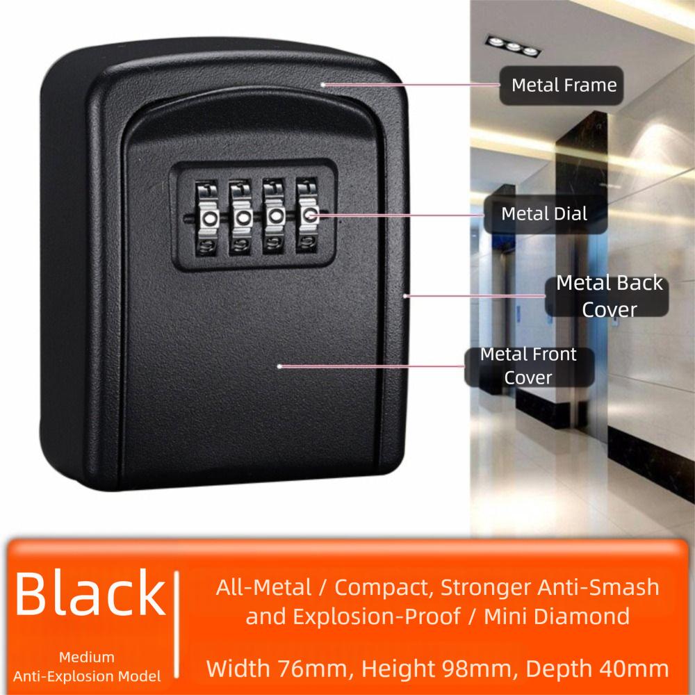 

4 Digit Combination Key Storage Box Metal Construction Key Safe Box Safe Deposit Box Key Storage чёрный