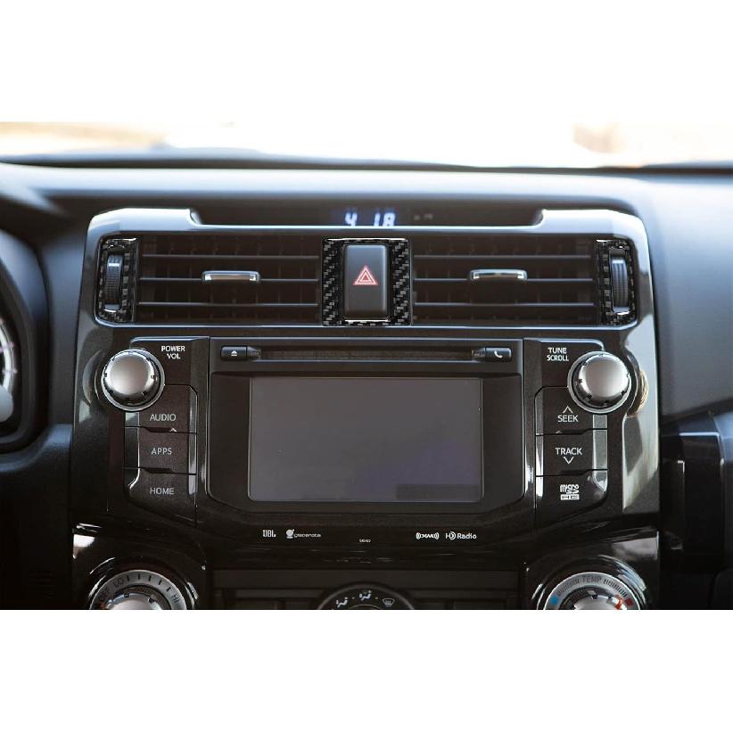 Compatible with Carbon Fiber Center Console Dashboard Air Outlet Panel Interior Accessories for Toyota 4Runner SUV 2010-2024 (3PCS Black)