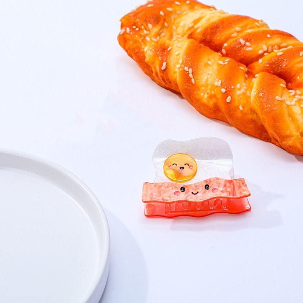 Cute Acetate Hair Crab Clip Toast Delicious Food Claw Clip Lovely Croissant Shark Clip  Daily