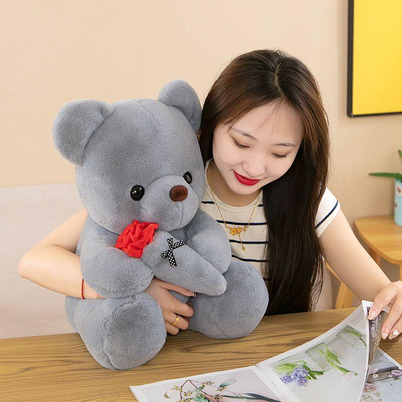 Cute Rose Bear Doll Teddy Bear Rag Doll Plush Toy Valentine's Day Wedding Gift