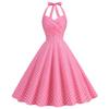 2023 Retro Polka Dot Halter Neck Backless Waist-Cinched Flare Skirt