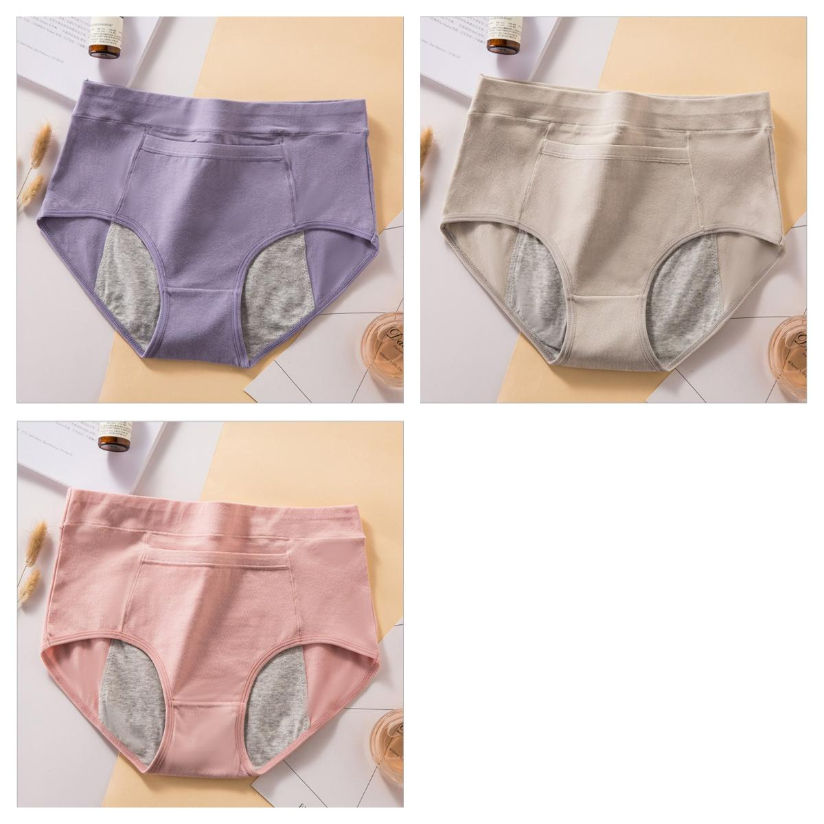 

4 шт. Трусики для менструального періоду Жіноча нижня білизна Бавовна Розширені герметичні фізіологічні штани Труси для дівчаток M