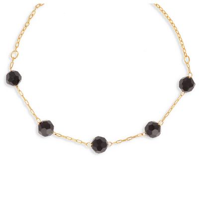 [Q4623] - Gold Plated Necklace 'Boho' Black Gold - 45 Cm - 6 Mm
