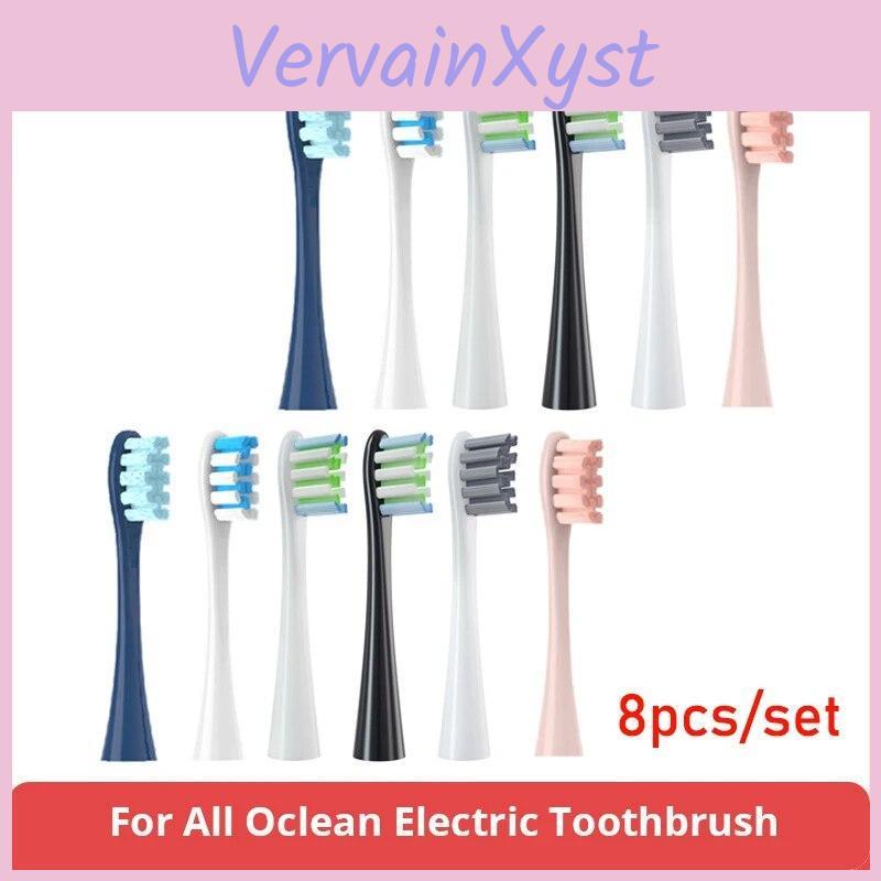 For Replacement Oclean 8pcs Heads Flowx X Pro Z1 F1 One Air 2 Se Brush Heads Soft Dupont Sonic Toothbrush Vacuum Bristle