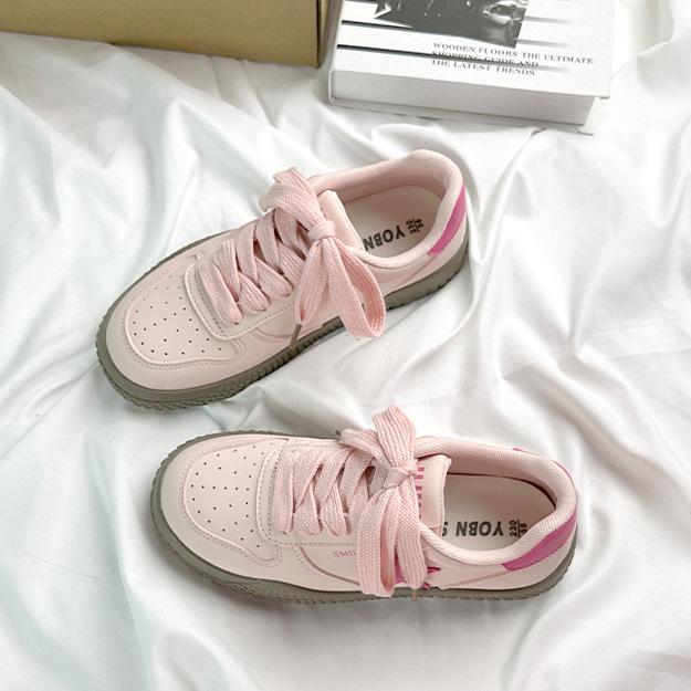 

H1 Uber board shoes 22 осень новые дышащие низкие ретро немецкие тренировочные мягкая подошва повседневные маленькие белые 35 розовый