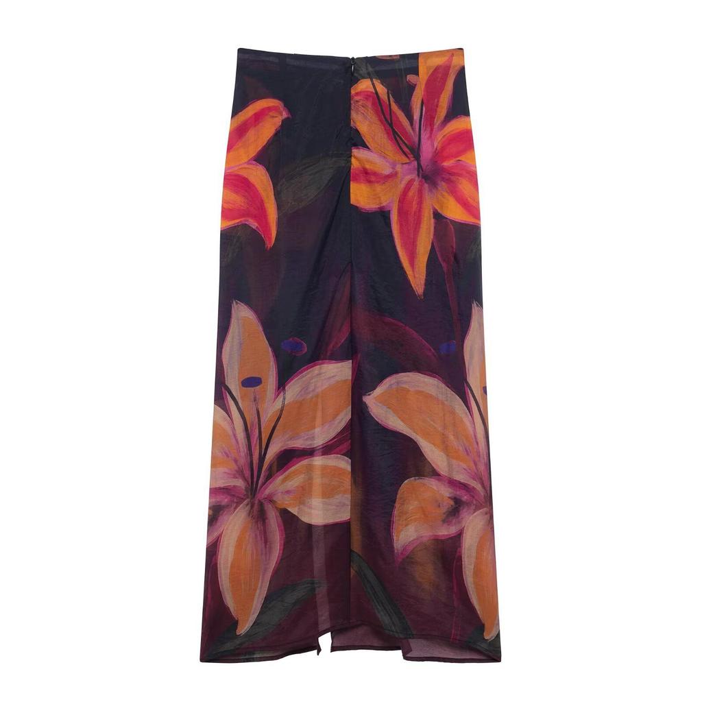 TAOP&ZA Spring/Summer Women's Elegant Loose Printed Midi Skirt