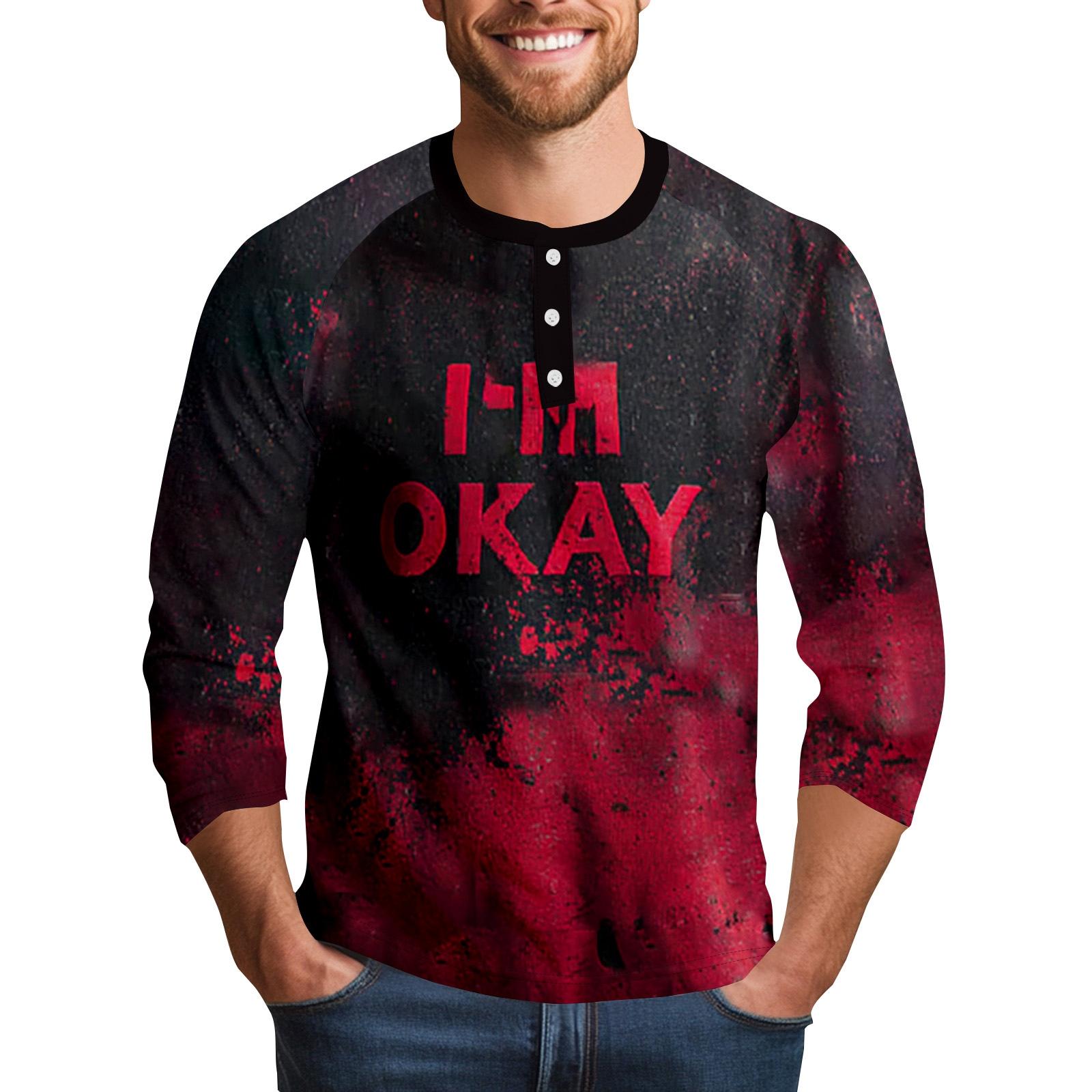 

Мужской Хэллоуинский принт на воротнике, рукав три четверти M