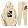 Trend Plus Size Fleece Sweater Sweatpants Set New Hooded Drawstring Printed Alphabet Sweater