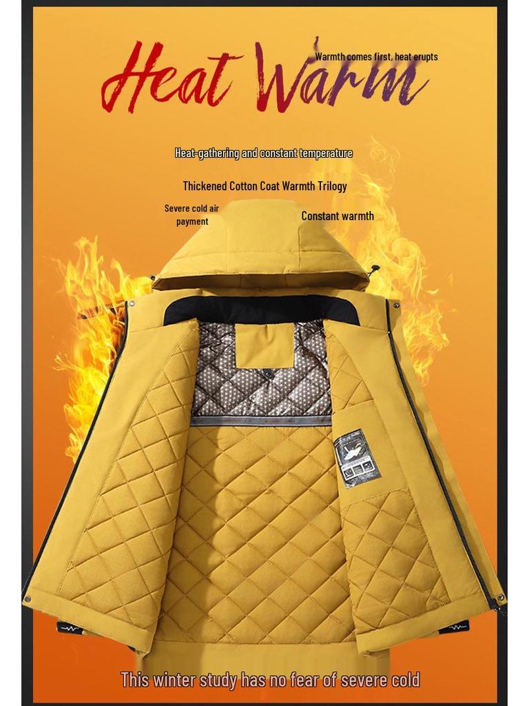 Di Yu Shen Long Winter Graphene Ski Jacket - Thickened, Warm, Rainproof, Casual Hooded Cotton Outerwear for Couples