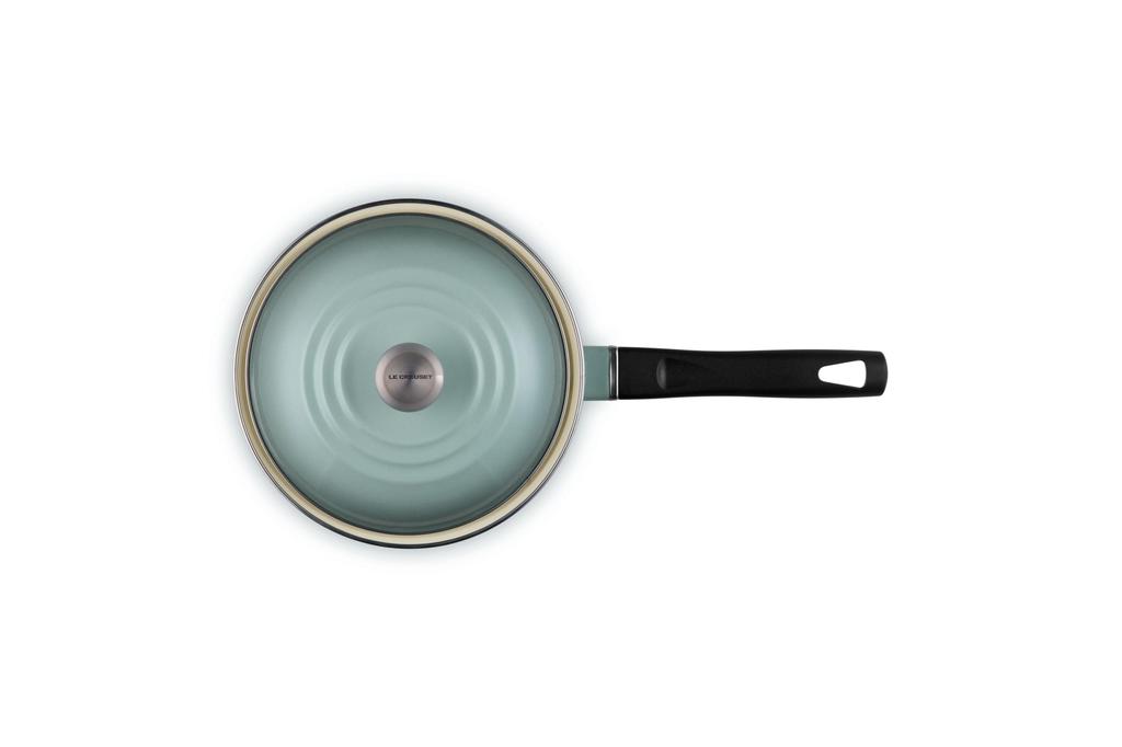 Le Creuset EOS Enamel Saucepan, 16cm, Sea Salt, with Stainless Steel Handle, Gas and Induction Compatible [Official Japanese Product]