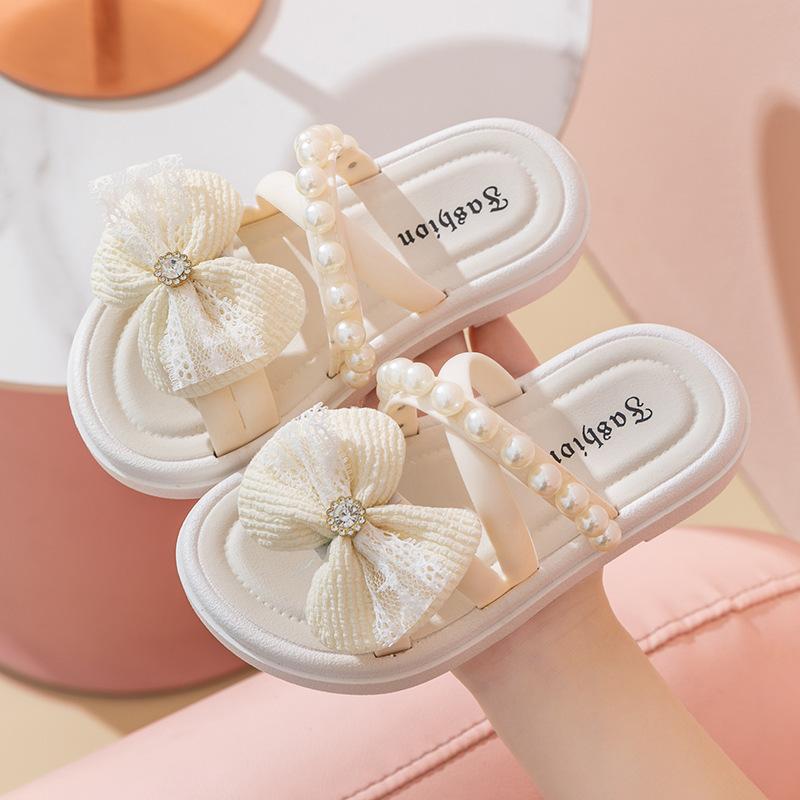 Princess shoes beach shoes girls drag summer new children little girl soft sole non-slip pearl outer wear versatile sandals