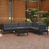 Day and Night - Day and Night Garden Furniture 7 Pieces with Black Cushions Solid Pine Wood