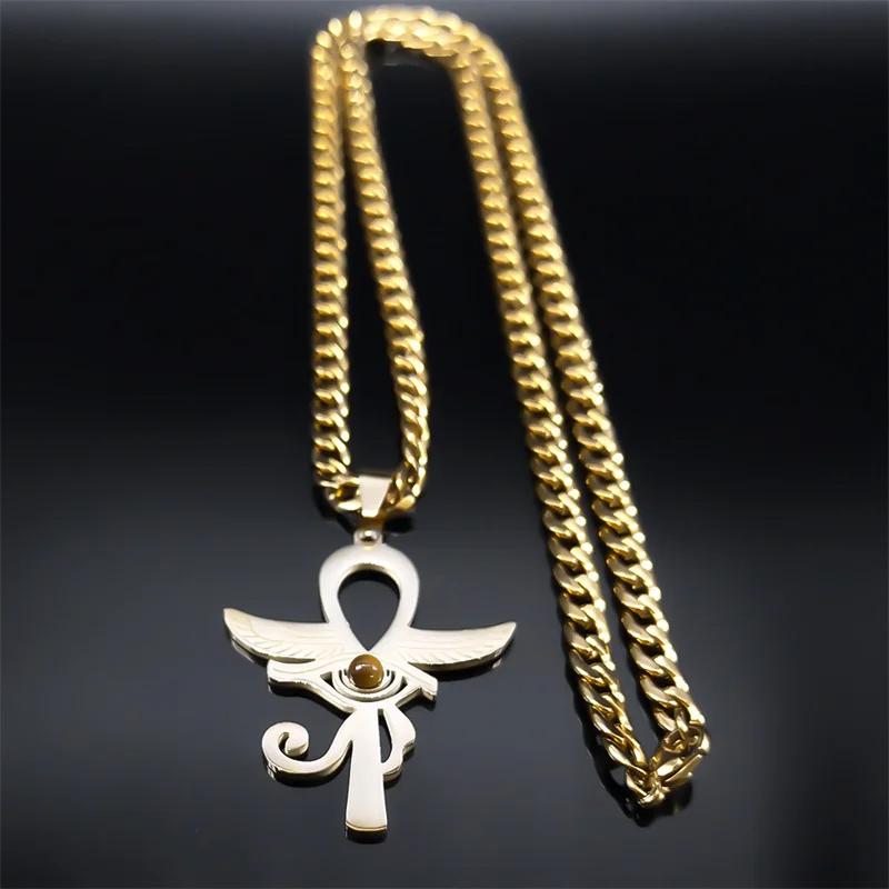 Ancient Egypt Egyptian Ankh Eternal Life Cross Eye Horus Key Life Pendant Necklace Amulet Talisman Protect Health Jewelry Rhinestone Charming