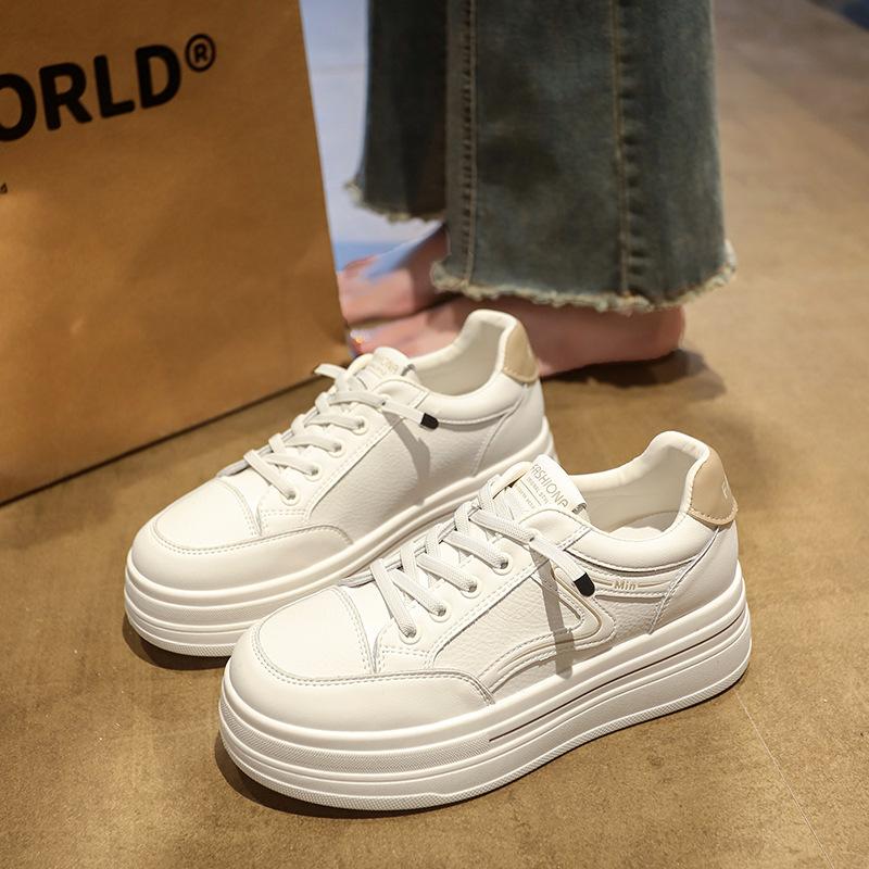 Dexun kleine weiße Schuhe Damen Frühling 2025 neu beliebt vielseitig Student flachsohlige Sportschuhe weichsohlige lässige Boardschuhe