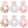 6pcs Satin Scrunchies Girls Elastic Hair Band Ponytail Holder Ties Rubber Bands Bride Bridesmaid Accessories Wedding Supplies