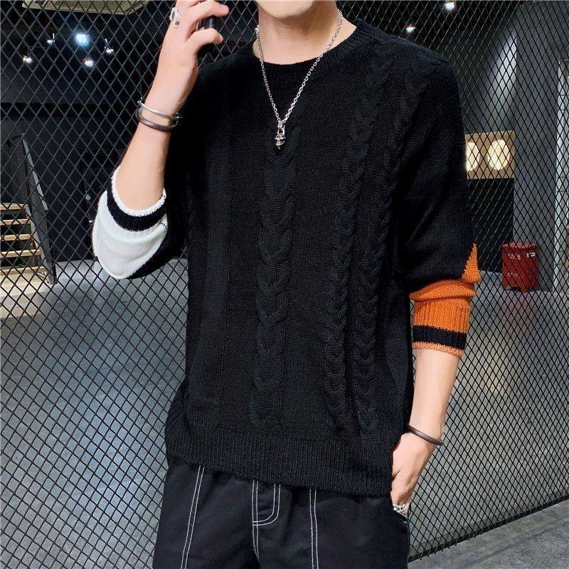 Pánský zimní svetr patchworkový módní svetr Pánský pletený teplý svetr Pánský pulovr Pletený top Podzim Zima Nový