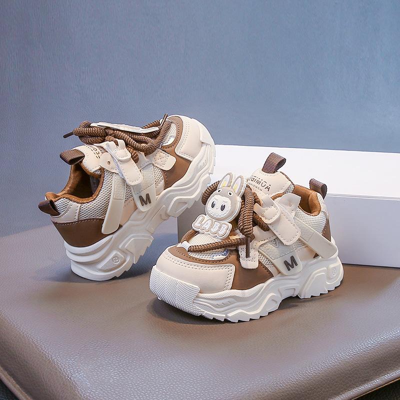 Girls Korean Style Sports Shoes Leather Waterproof Dad Shoes Children's Casual Running Shoes